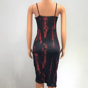 Naiste Suvine Mood Print Off-Õla Suspender Kleit Slim Fit Plisseeritud Split Ööklubi Keskel talje One-piece Bodycon Kleit