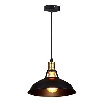 Retro Tööstus-Edison Lihtsus Lühter Vintage Lae Lamp, Metallist Läikiv Põhjamaade stiilis Varju (Must)