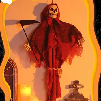 Rippuvad Halloween Vaimu Decors Õudus Grim Reaper Skelett Rekvisiidid Puhkus Pool Tarvikud Tarvikud Tööriist