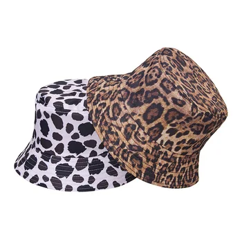 Leopard Printida Moe Kopp Müts Naiste Panama Pöörduv Suur Visiir Päike Müts Suvel Korea Beach Püük Kork Chapeau Bob Femme