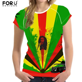 FORUDESIGNS Kunsti Jamaica Lipu Trükkimine Naiste t-särk Lahe Uus Mood Lühikese Varrukaga Topid Naistele Naljakas Tüdrukud Tee Särk