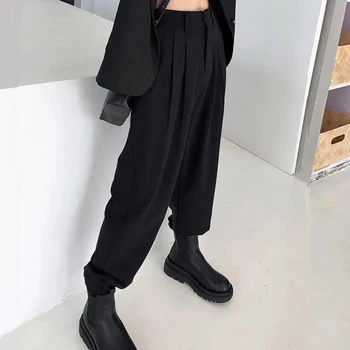 Mood Ülikond Püksid Naiste Sirge Lahti Laotama Mustad Püksid 2021 Uus Kevad-Sügis Kõrge Vöökoht Vabaaja Kottis Püksid Naine
