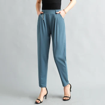 2021 primavera Naiste Püksid Koo Kanda Vabaaja Püksid Suurus 4XL Naiste Slim Kõrge Vöökoht Püksid Naiste Haaremi Püksid