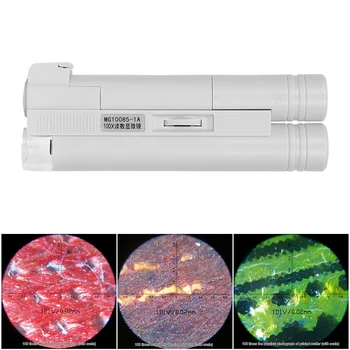 100X Mini-Mikroskoop LED Valgus Kaasaskantavate käeshoitavate Luup Mikroskoobid Kokkupandav Topelt-Toru Suurendusklaasi Luup Skaalaga