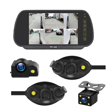 2020 Zhidao 7-tolline Ekraan 360 Auto Tagurdab Kaamera Süsteemi Keerates + Reverse Aidata