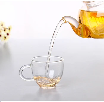 Heat Resistant Glass Flower Tea Pot,Practical Bottle Flower TeaCup Glass Teapot with Infuser Tea Leaf Herbal Coffee