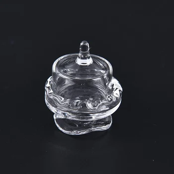 Mni 1:12 Nukumaja Miniaturas Mööbel Läbipaistev Klaas Magustoit Vilja Salve Nukumaja Miniatuuri Lisaseadmeteta Kook