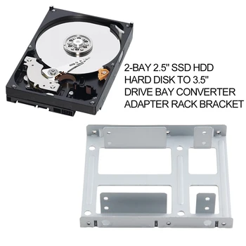 Alumiiniumist 2-Bay 2.5 Tolline SSD HDD Kõvaketas 3.5 Tolline Drive Bay Konverteri Adapter Rattahoidja Konsool, Millel on 12 Kruvid