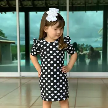 Suvel teise lapse tüdruk polka dot kleidi poole printsess ballett kleit ülikond
