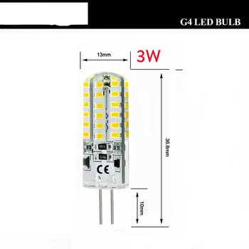 Mini G4 Led Lamp 3W 12V/AC220V 3014SMD 42led Silikoon Lamp Warm white/Valge l 360-Kraadise Nurga all LED Valgus