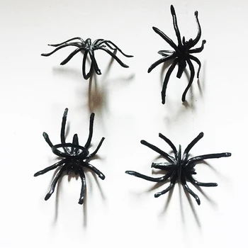150pcs Plastikust Spider Ringi Must Halloween Ehted Putukas Ringi Pikad Jalad Spider Halloween Pool Ornament