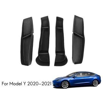 Ukse Ava TPE-Pad Kaitsev Ukse Ladustamise Kasti Padi jaoks Tesla Model Y 2021 Car Styling Muutmine Tarvikud