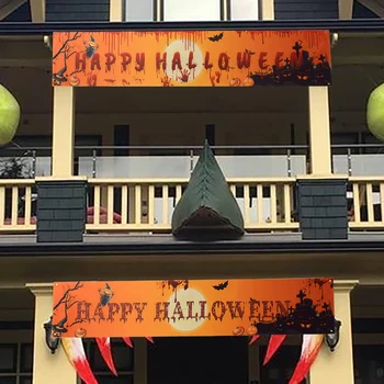 98inch Väljas Halloween Kuulu Lipu Happy Halloween Banner Teenetemärkide Hoovis Street Teretulnud Märk Halloween Home Decor
