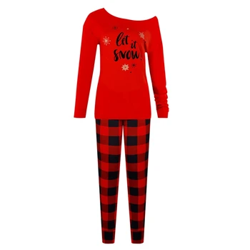 Jõulud Kostüüm Naiste Pidžaama Komplekt Sleepwear Pikad Püksid + Xmas Print T-Särk Pidžaamad Naiste Riided