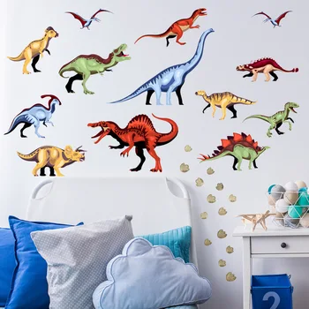 DIY Värvikas Dinosaurus Seina Kleebised Poiss Tuba Teismeline Magamistuba Decor Lasteaed Seina Kaunistamiseks Loominguline isekleepuvad Plakat