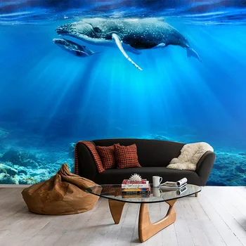 3d stereo ocean stiilis tapeet seinamaaling veealuse maailma kohandatud suurus elutuba magamistuba, söögituba laste tuba lagi