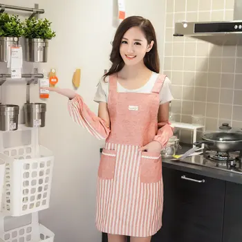 Extra Suured Puuvillane Linane Põll Kodus Köögis Toiduvalmistamis Õli-Tõend Korea Mood Maniküür Internet Cafe Küpsetamine Tunked