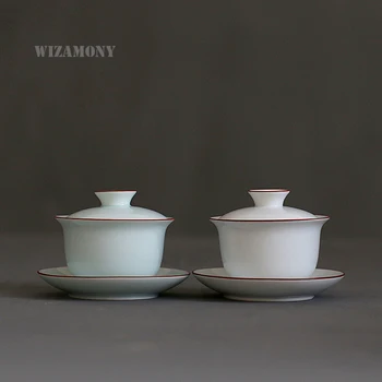 160ml WIZAMONY Gaiwan Teekann Hiina Cealdon Portselan Kungfu Tee Keraamiline Elegantne Tee Komplekt