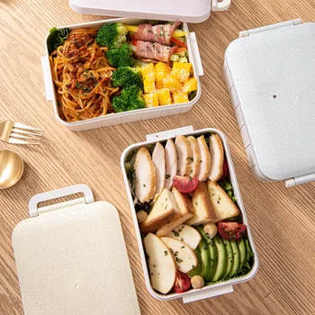 Jaapani Lunch Box Mikrolaineahi Lekkekindlad Ring Soojendusega Bento Box Nisu Õled Eco Sõbralik Fiambrera Sööki Prep Konteinerid ED50FH