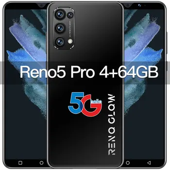 Uus Reno5 pro Nutitelefoni 6.0 tolline Ekraan MTK6889 Android 10.0 Dual Sim Kaardid Ootere cellphone16MP+32MP 4+64GB mobilephone