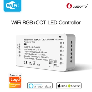 Tuya RGB + CCT Wifi Smart LED Riba, Kontroller LED Valgus Wifi Traadita Dimmer Lüliti Töötleja Toetada Alexa hääljuhtimine