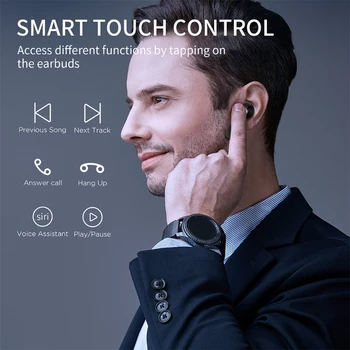 Bluetooth-5.0 Traadita Earbuds Kõrvaklappidega Peakomplekt Aktiivne Müra Tühistamise 85DC