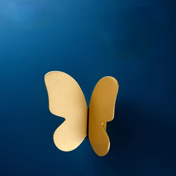 Paar Messing Gold Butterfly Nupud Kapp Tõmbab Sahtli Nupud Köögi Kapi Käepidemed Mööbel Decor Käepide Riistvara Lauasahtlis
