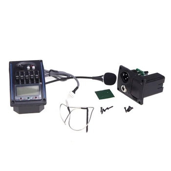 EQLC-5 5-Ribaline EQ Ekvalaiser Süsteemi Akustiline Kitarr Preamp Piezo Pickup LCD Ekraan Tuuner