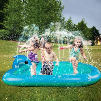 Täispuhutav Splash Pad sprinklersüsteem Wading Bassein Lapsed Väikelastel Väljas Mängida 3-in-1 Ümberehitatud Väljaspool Vee-Mänguasjad-Beebi