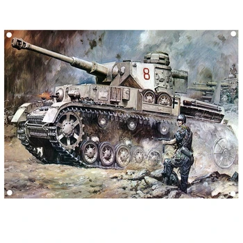 WW2 Relvi Vanad Fotod Wehrmacht King Tiger Tank Sõjalise Plakat Flag Banner Seina Art Lõuend Maali Tapestry Home Decor A2