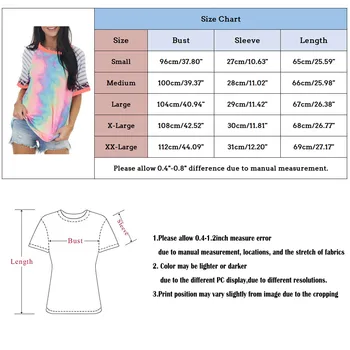 Tie-dye Tops Daamid Blusas Mujer De Moda 2021 Naiste Suvised Vabaaja Triibuline Printimine O Kaela Lühikese Varrukaga Särk Tops Рубашка#G30