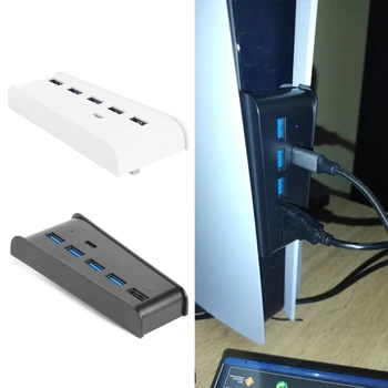 RipengPI Jaoks PS5 6 in 1 USB-Hub-USB-Jaoturi Expander Hub Adapter 5 USB-A + 1 USB-C