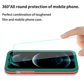 Kaks kätt 360 all-inclusive mobiiltelefoni case for iPhone 11 12 Pro Max mini SE 2020 X-XR, XS Max 7 8 Plus protective case