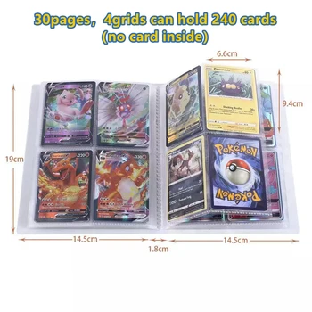 240 osaline Komplekt Kogumise Pokemon Card fotoalbumi Raamat Top Loading Nimekirja Mänguasi Laste Kingitus Vmax GX ENDINE Omanik Kogumise 1 Set