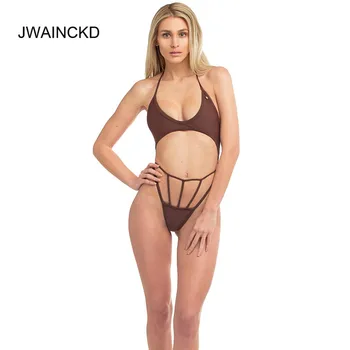 JWAINCKD 2019 Seksikas Tahke Top Thong Bikiinid Päitsed Ujumistrikoo Naistele Brasiilia trikoo Sidemega Beach Maillot De Bain Monokini