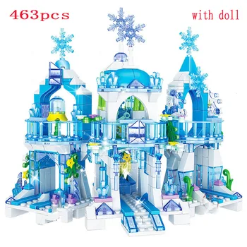 Ehitusplokid Sõbrad Uusi Elsa Anna Belle Ariel Moana Tuhkatriinu Ice Castle Tellised Princess Tüdruk Jõulud Mänguasjad