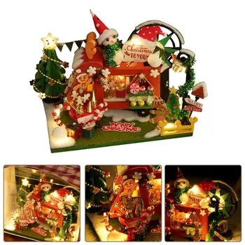 Jõulud LED Hõõguv puumaja, Peen Käsitöö Suvila Creative 3D Monteeritud Kingituste Pood, Jõulud, Kingitus, Pidu Home Decor