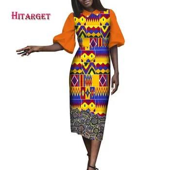 2019 Danshiki Elegantne Aafrika Kleidid naistele Aafrika Vaha Prindi Puuvillane Kleit Aafrika Riided WY4167 aafrika prindi kleidid