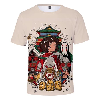 2019 Kuuma Jaapani Anime Spirited Away Tshirt 3D Print Suvel Hingav Kvaliteetne t-särk Trendikas Meeste/Naiste Lühikese varrukaga Topid