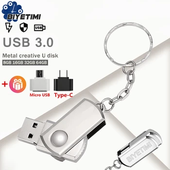 Biyetimi Pen drive 128gb High Speed USB Stick 64gb 16gb Pendrive USB 3 0 Flash Drive 32gb Kohandatud Logo USB-mäluseade ARVUTI