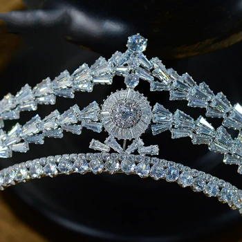 NiuShuya Euroopa Classic Kuupmeetri Tsirkooniumoksiid Tiara Kuninglik Printsess Pulmad Headpiece Pruudi Kroonid Pulmad Juuksed Accessori