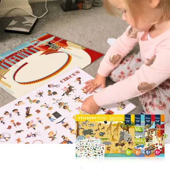 Uued Korduvkasutatavad Kleebised Raamatu Mängu Pad Kogumise Lapsed, Haridus Mänguasjad Lastele Puzzle Kingitus Eemaldatav taust stseene