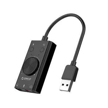 SC2 USB Väline helikaart Stereo Mic Kõlar Mikrofon Audio Adapter Mute Lüliti Helitugevuse Reguleerimine Tasuta Juht helikaart