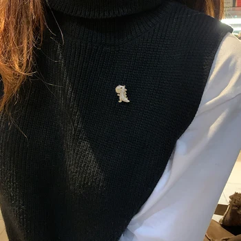 Korea Isiksuse Väike Dinosaurus Sõle Naine Jaapani Armas Peen Kompaktne Mini Gold Pin-Täielik Teemant Tarvikud Korsett