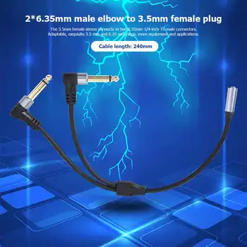 3,5 mm Y-Splitter-Adapterid-Audio Kaabel Naine Stereo Dual 6.35 mm Male 0.24 m-Audio Kaabel Juhe Mikrofon Mikser