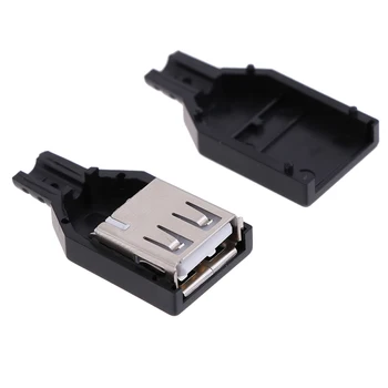 10tk/Palju Naissoost 4-Pin Type A Pistik-USB-Adapter DIY Plastikust Kate USB-Pistikud