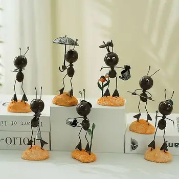 Mini Armas Ant Mudel Kingitus Office Raud Ant Figuriin Kuju Baari Elu Teenetemärgi Magamistuba Tuba Kodus Ornament Cartoon Tabel C0Q0