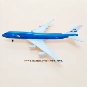 20cm Mudel Lennuk Hollandi KLM B747 Airlines Boeing 747 Airways Metalli Sulam Lennuk mudellennukid w Rattad Maandumine käiku