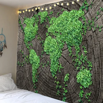Loominguline maailma kaart puit juhatuse vaip seina riputamise retro stiil, esteetika kodu kaunistamiseks mandala magamistoa seina kaunistamiseks