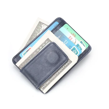 MS Vintage Nahast Krediitkaardi Rahakott Värvi Meeste Krediidi ID-Kaardi Hoidik Väike Rahakott Õhuke Õhuke Mees Mini Walet klamber raha